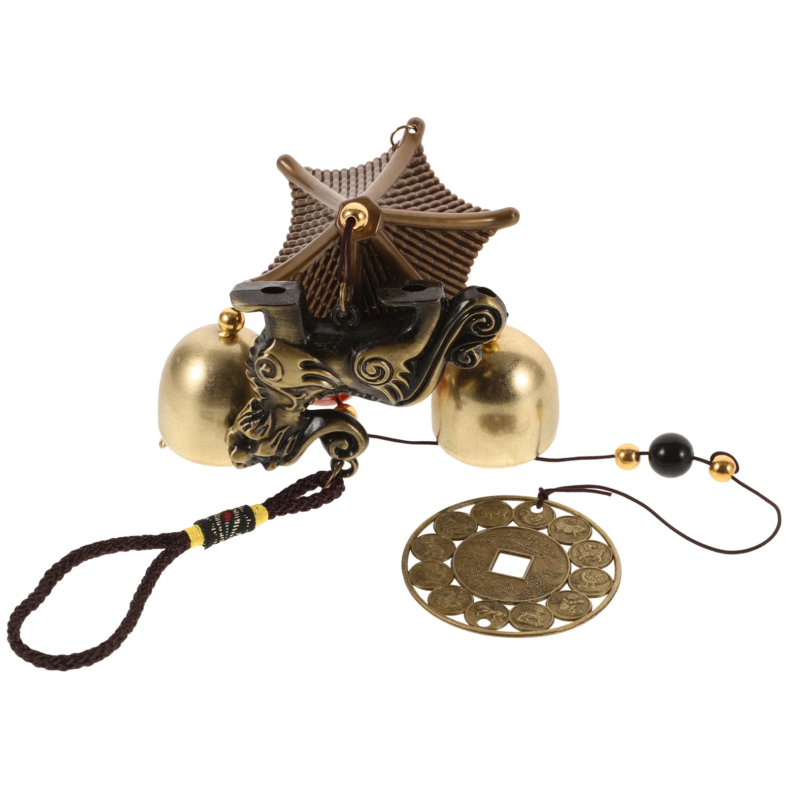 

Vintage Alloy Bronze Wind Chime Feng Shui Lucky Hanging Decor for Home Garden Patio Rustic Animal Hanging Wind Bells