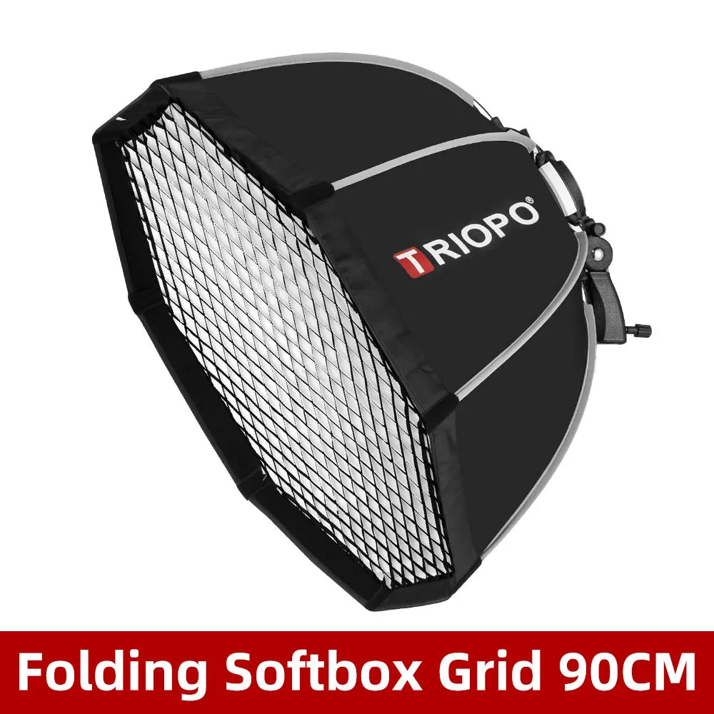 Triopo KS serie 55cm 65cm 90cm 120cm Speedlite draagbare octagon paraplu softbox + honingraat raster voor buitenflits softbox