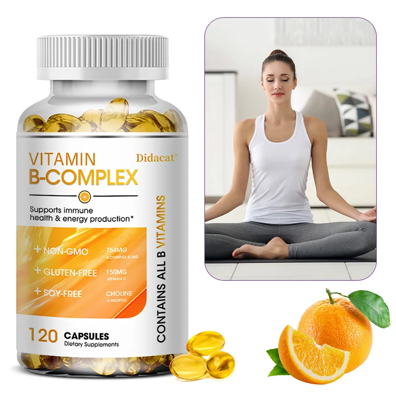 Didacat Vitamin B Complex Capsules (containing Vitamins B12,B1,B2,B3,B5,B6,Biotin,Etc.) Can Relieve Stress and Enhance Immunity