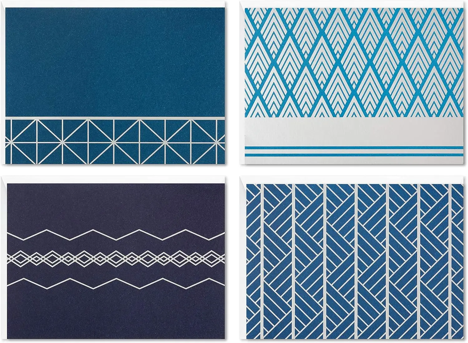 

Blank Cards Assortment, Geometric Silver Foil (40 Note Cards with Envelopes)