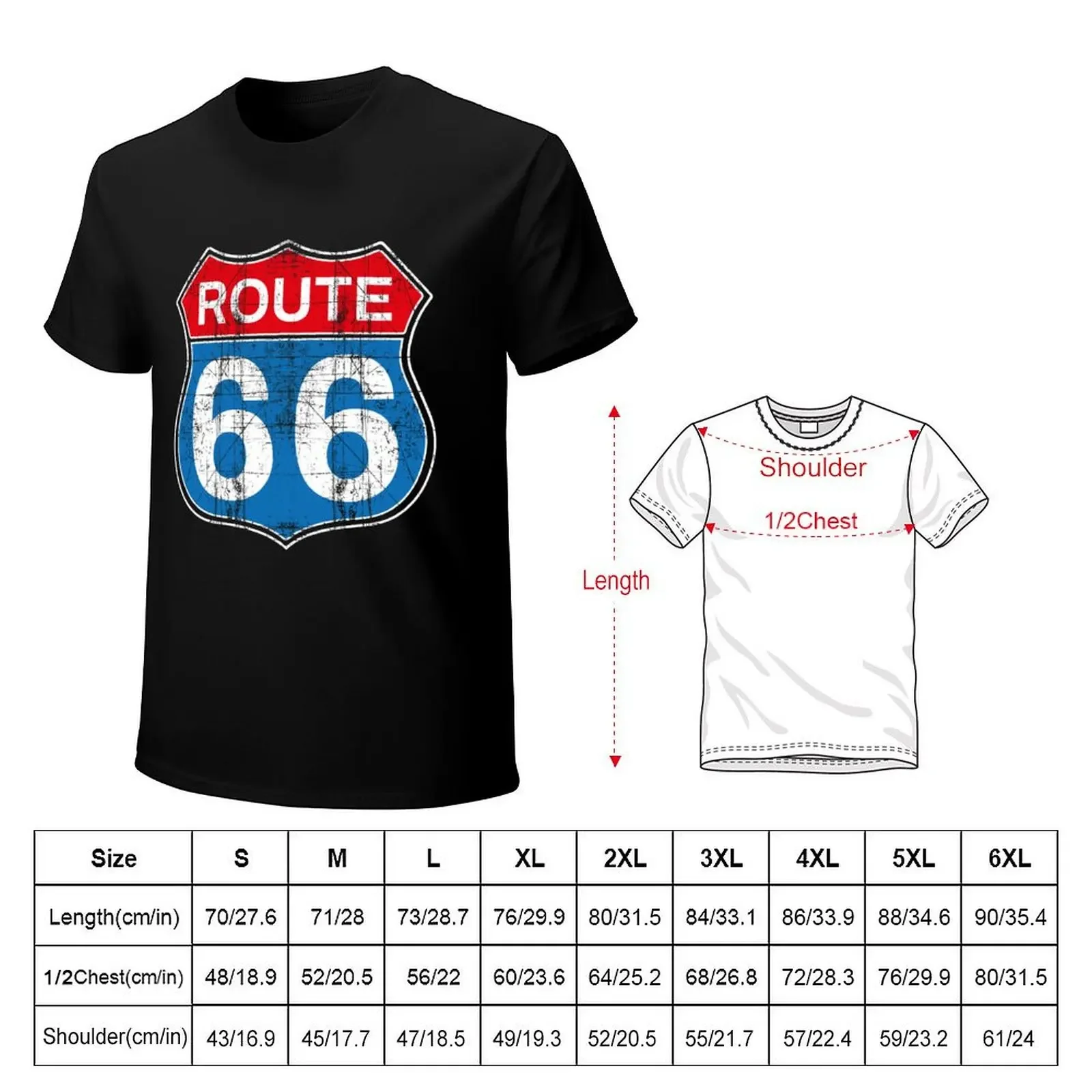 Route 66 Vintage - Gift sign road trip biker shirt motorbike freedom T-Shirt Short sleeve tee quick-drying Short sleeve tee men