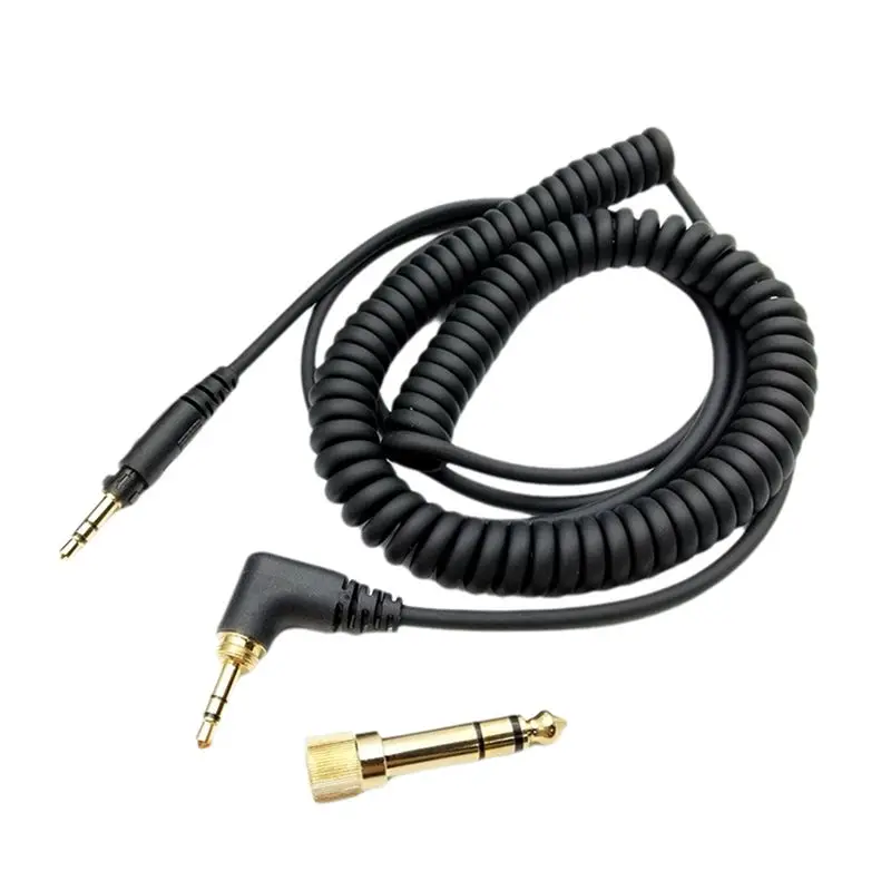 NEW Spring Headphone Cable for Technics EAH-DJ1200 Headset Replacement Cable with 3.5mm and 6.35mm Connectors