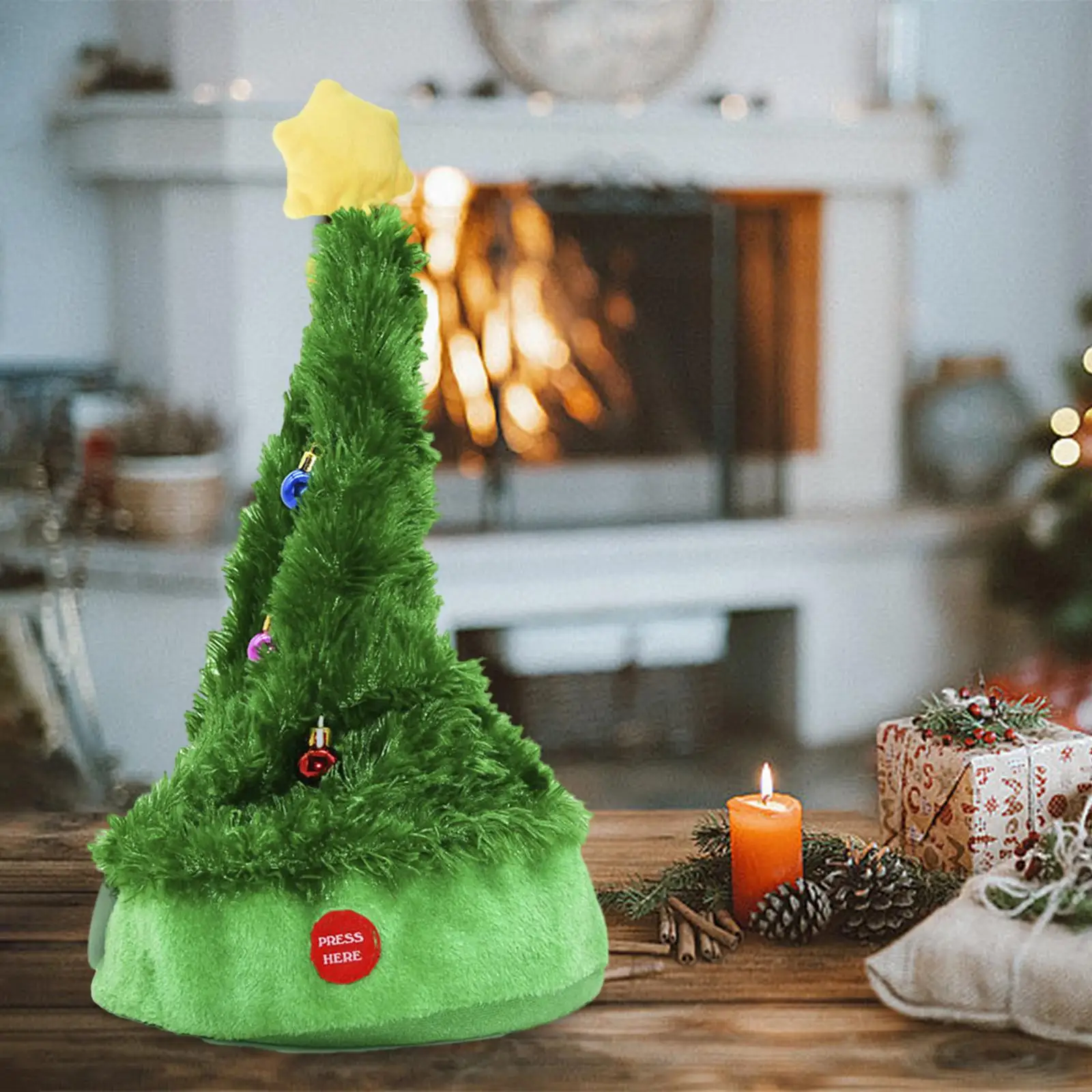 2xDancing Gorro de Papá Noel Árbol de Navidad Sombreros Eléctricos Gorra Columpio Árbol Adornos de Navidad para Niños Regalo de Navidad