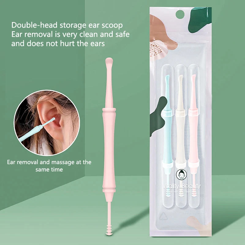 3pcs Earwax Removal Kit Ear Wax Cleanser Remover Ear Clean Tool Earpick Cleaning Earpick Ear Pick Tools Ears Cleaner Spoon