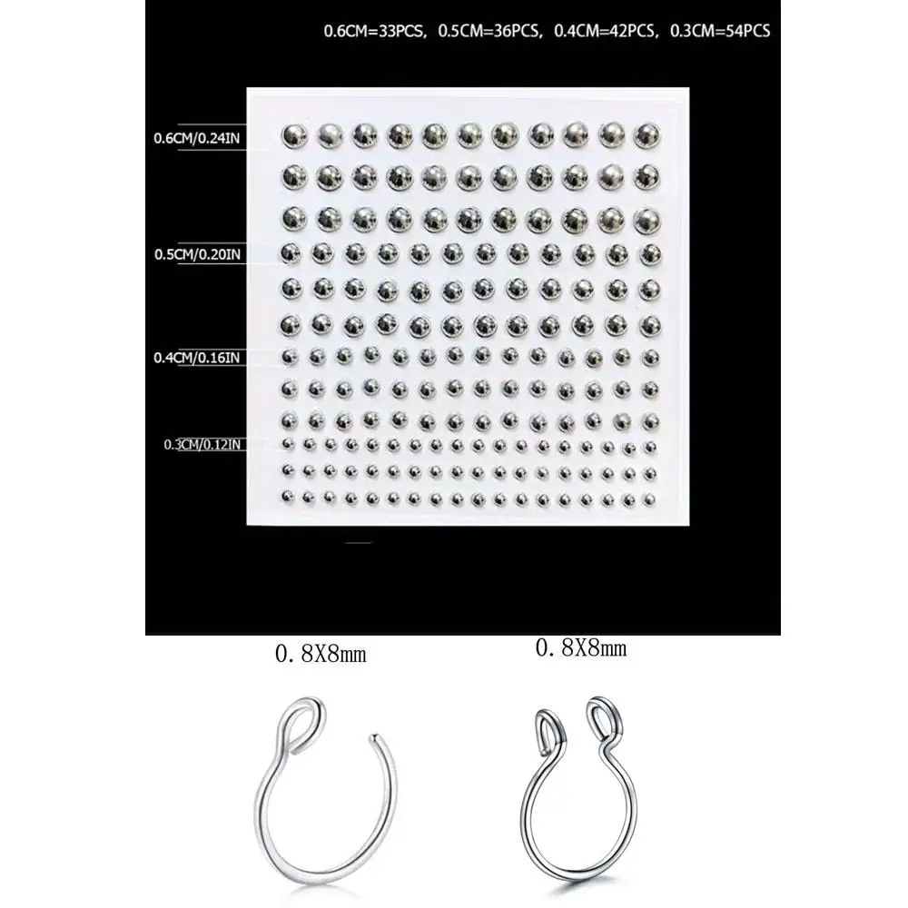 1/666Pcs Set Fake Nose Lip Eyebrow Stud Non Piercing Stick on Belly Button Sticker Face Music Festival Cool Punk Makeup Patches
