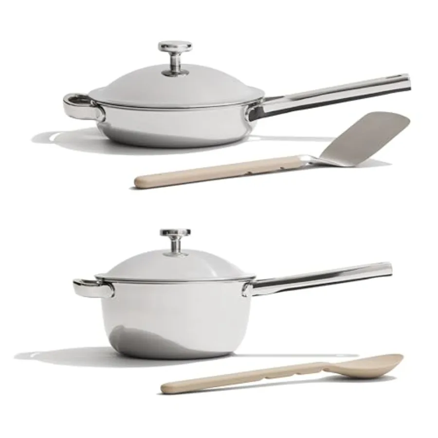 

Titanium Pro Cookware Duo 6-Piece Tri-Ply Titanium Cookware Set with Always Pan Pro and Perfect Pot Pro Non-Toxic No-Coating No