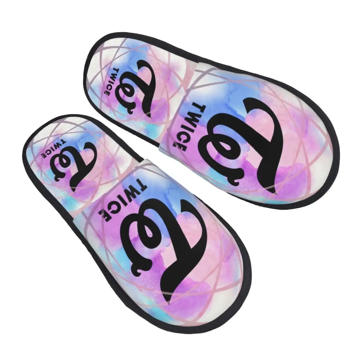 Custom Kpop Twices Logo House Slippers Women Comfy Memory Foam Slip On Bedroom Slipper Shoes