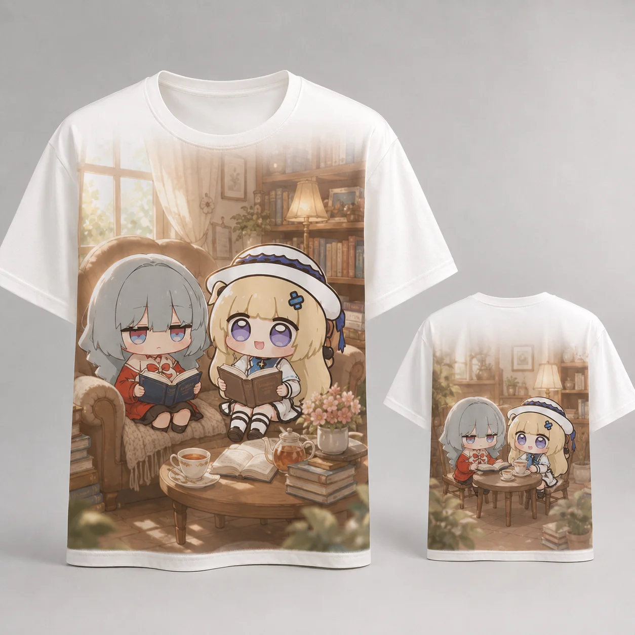 Phoebe Joubi Phrolova Cute Anime Cafe T Shirt Kawaii Girls Dessert Tea Party Graphic Tee Casual Short Sleeve Summer Unisex Top