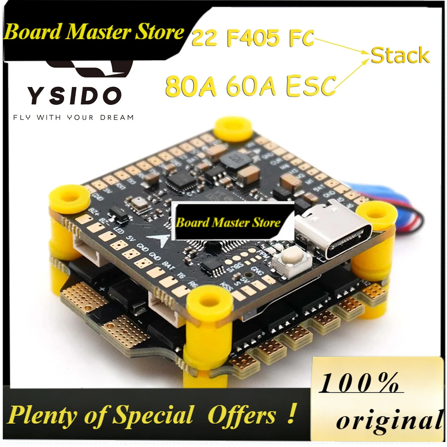 BoMaSF405 V3 F722 Flight Controller BLS 4-in-1 60A 80A ESC 2-6S Lipo Stack/Flytower For Remote Control FPV Racing Drone Quadcopt