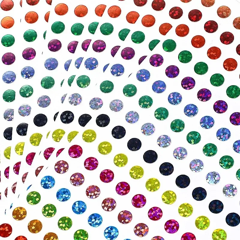 10Sheets Color Coding Labels Shiny Round Dot Stickers Self-Adhesive Marking Stickers for Office School Organizer
