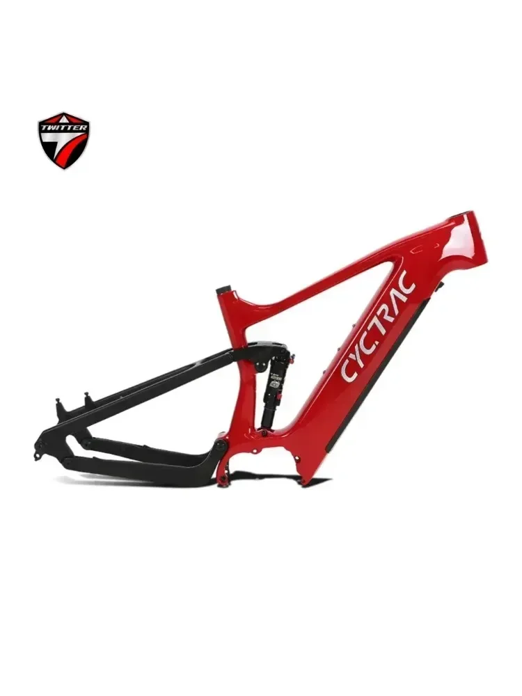 AliExpress NONE 2025 TWITTER EM10 T1000 Carbon Fiber Full Suspension Travel Electric Bike Frame Barrel pumping 12*148mm with 27.5/29*2.35 wheel