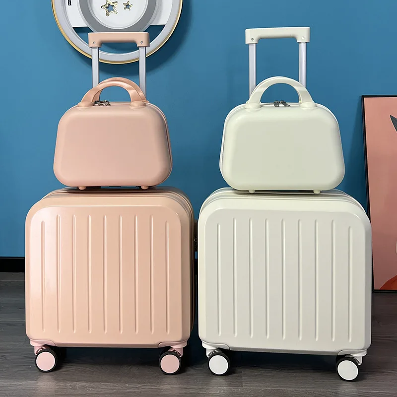 18/20 Inch Suitcase Boarding Multifunctional Travel Suitcase Student Password Trolley Case Rolling Luggage Bag with Cup holder