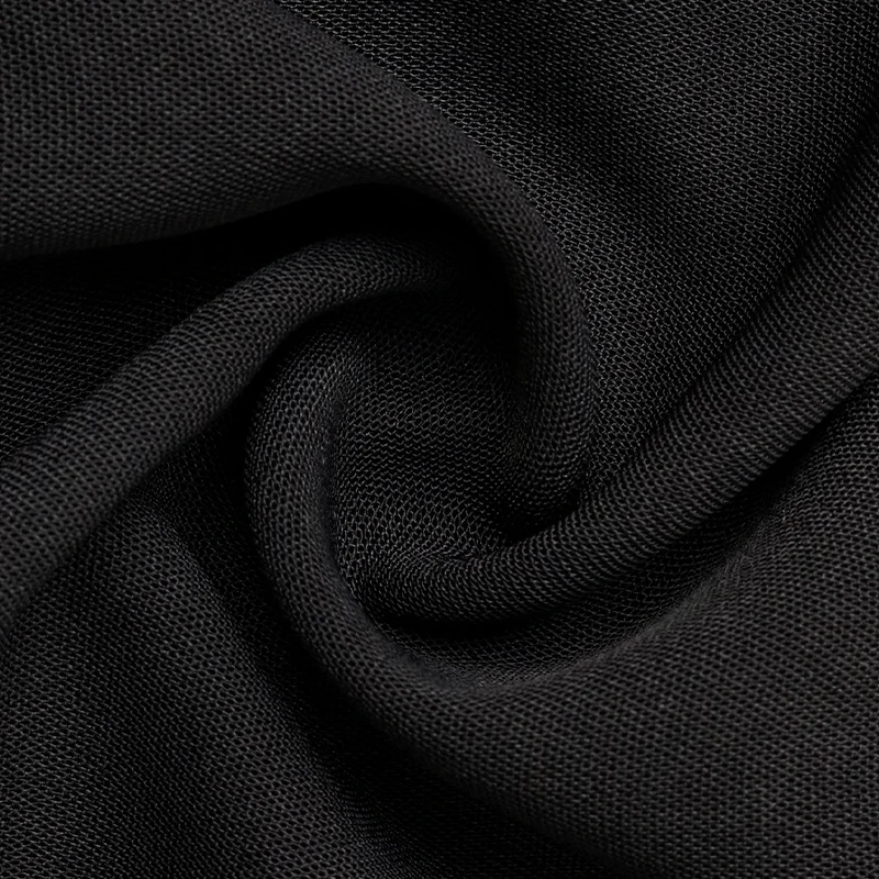 فستان نسائي أسود مطوي بأكمام قصيرة ورقبة دائرية وحزام ربطة عنق فستان متوسط الطول كاجوال للحفلات اليومية الصيفية