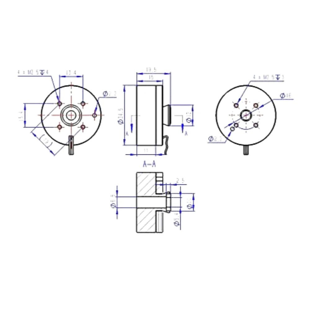 Soporte FOC Control 2804 Motor CC sin escobillas de eje hueco + conjunto de codificador magnético AS5600 Sensor Hall Kit de Motor BLDC de Rotor exterior