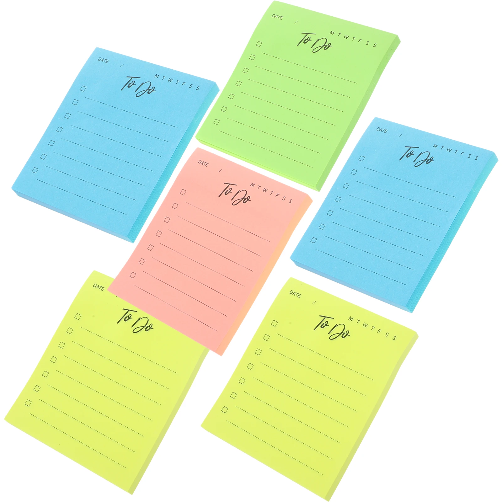 

6pcs Pads Self adhesive Memo Office Supplies Thick Paper Smooth Writing Removable Notes Use Portable