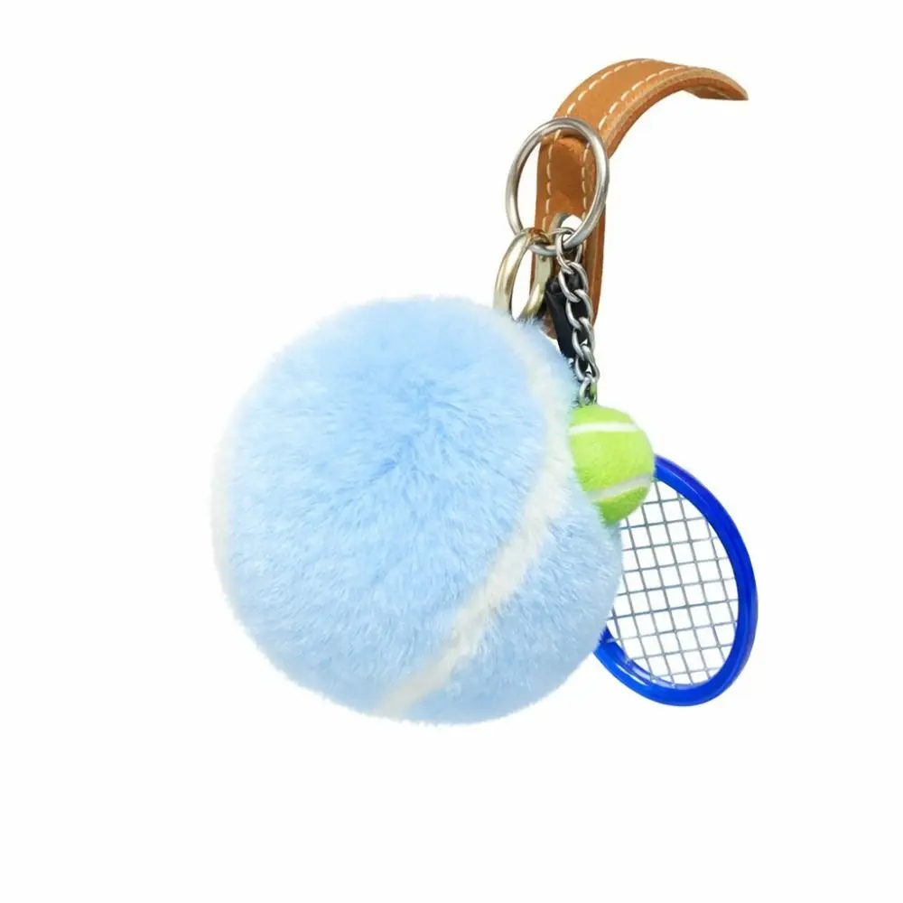 Creativity Cute Tennis Keychain Key Accessories Cartoon Ball School Bag Pendant Soft DIY Backpack Charms For Girl Gift