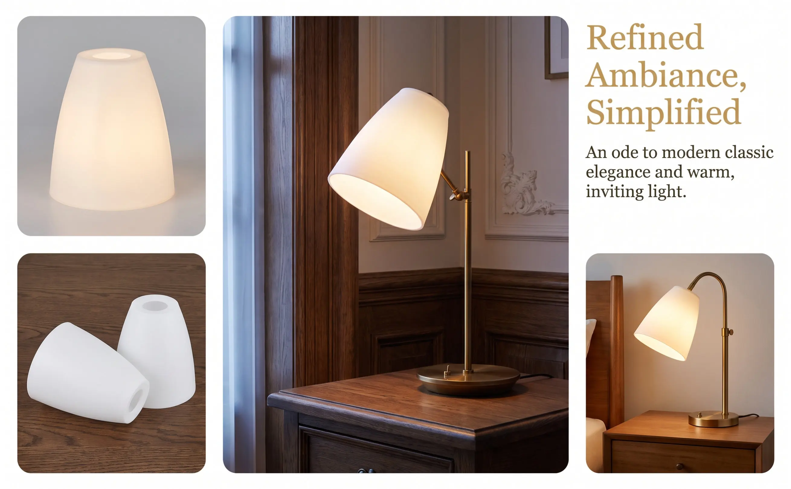 2Pcs White Plastic Lamp Shade for Vintage Modern Desk Lamp Table Light E14 Base 30Mm Opening Light-Gathering Effect Sturdy