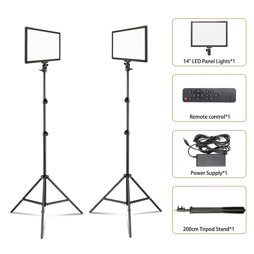 14 inch fotografie LED-paneel videolamp selfie dimbare verlichting fotostudio livestream vullamp drie kleuren met statief