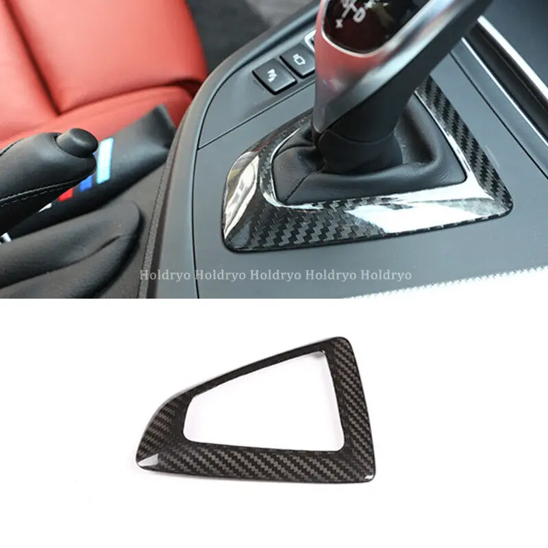 Dry Carbon Fiber Gear Shift Knob Panel Trim Cover For BMW 1- 4 Series 2013-2019