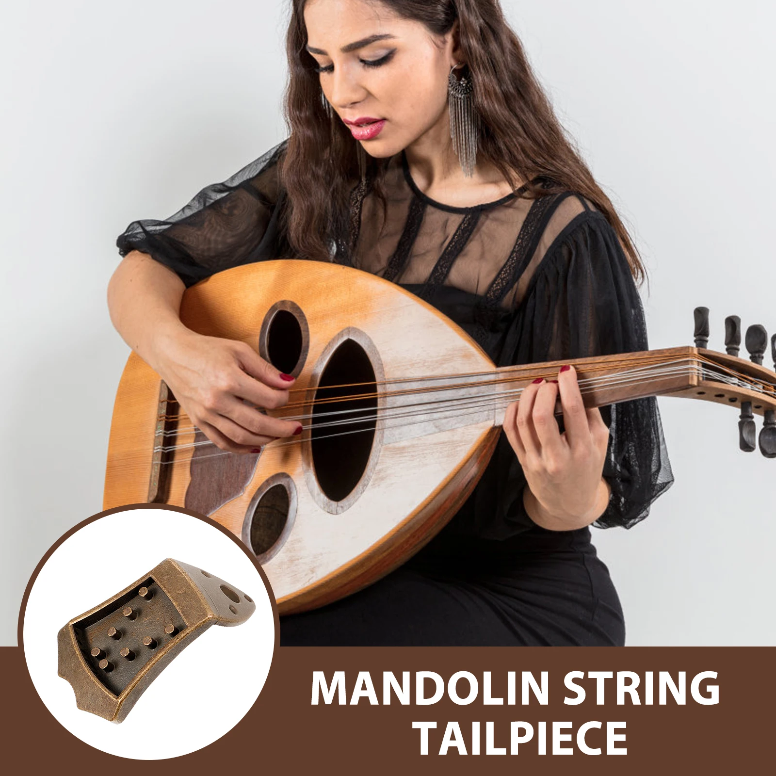 

1 set Mandolin Bridge Metal Tailpiece 8 Strings Bronze Color Instrument Accessories Replacement Parts Supplies