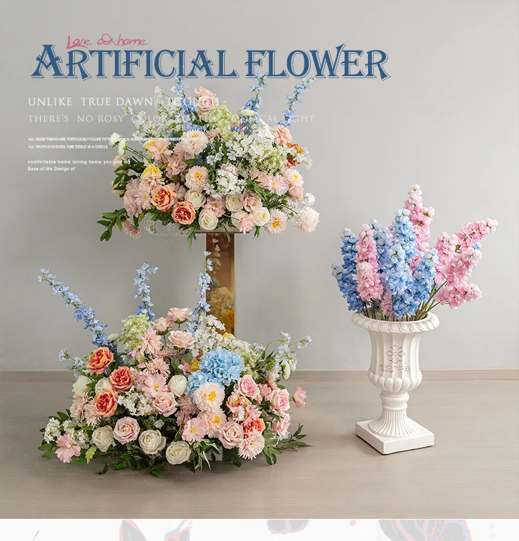 Künstliche Blumenreihe für Hochzeitsgang, Blumenarrangement, Kunstblumenball, Hintergrunddekoration, Bühnen- und Veranstaltungsdekoration für Verlobungsfeiern – Detail 4