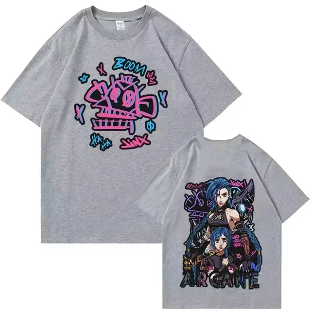 Jinx Arcane Pure Cotton EU size t shirt manga Japanese harajuku men Tee streetwear comic unisex clothes