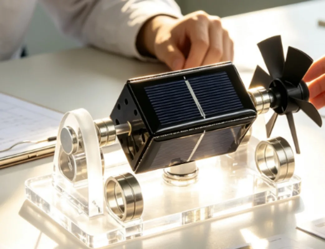 Magnetic Levitation Solar Motor Kit, Creative Desktop Ornament Fan‑Blade Decoration