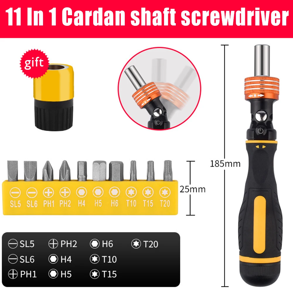 Ratchet Screwdriver Adapter Power Tool Screwdriver Bit Set Dual Purpose Precision Professional Bolt Driver Tool 19 In 1 Portable