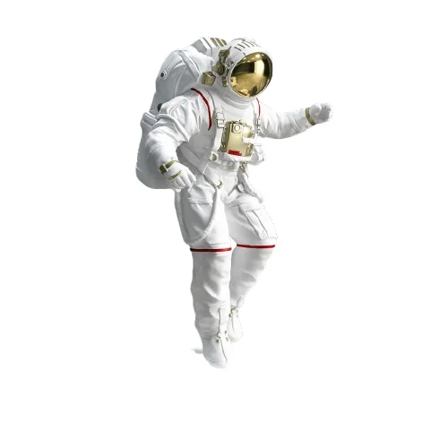 

Next to the TV cabinet in the living room, floor ornaments, large astronaut models, home decorations