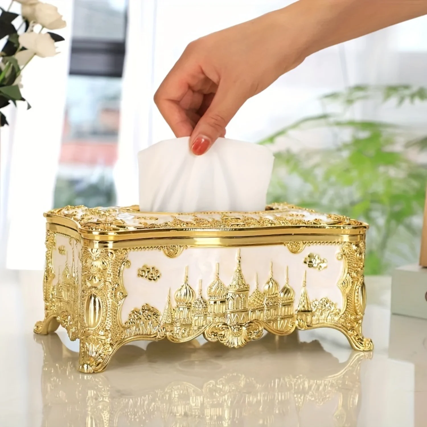 Luxurious and Elegant Castle Tissue Box - Perfect for Home, Living Room, Dining, KTV, Hotel & Club Bathroom