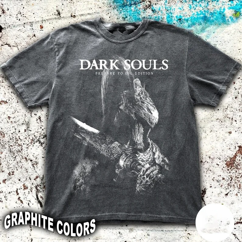 Dark Souls Tee  Shir Men Women Oversized Gaming Vintage Y2K T-shirt Streetwear Graphic Tee Gift for Woman and Man Unisex T-shirt