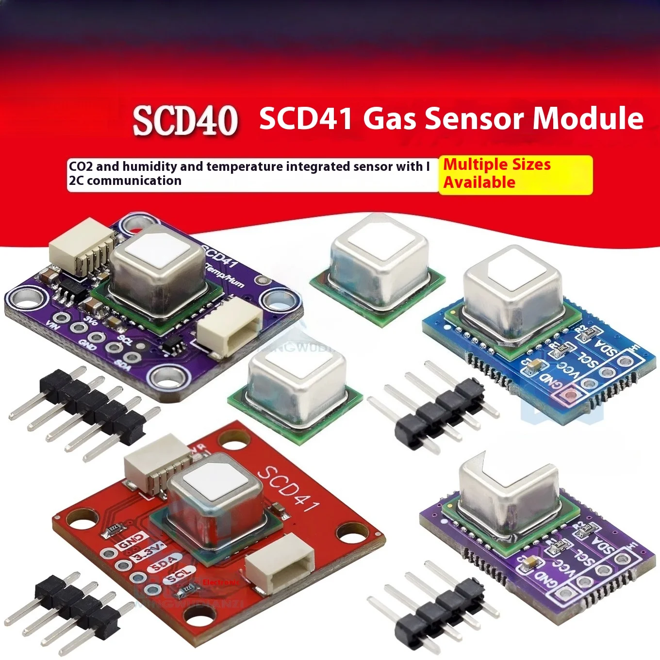 SCD40 SCD41 Модуль датчика газа Обнаружение CO2 с температурой и влажностью Связь I2C SCD40 SCD41 Модуль датчика газа Обнаружение CO2 с температурой и влажностью Связь I2C