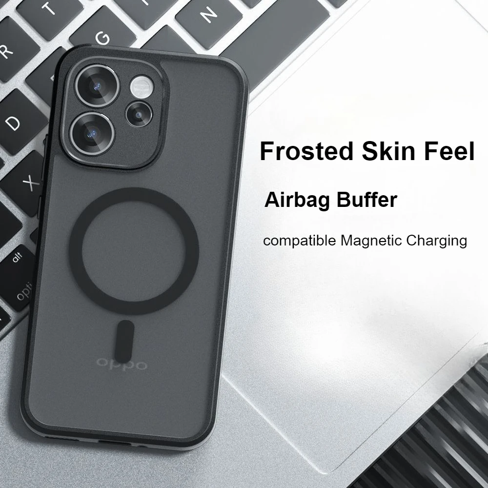 حافظة شحن مغناطيسية على الموضة لهاتف اوبو رينو 15 برو ماكس 15 برو PC + غطاء حماية ممتص للصدمات من البولي يوريثان