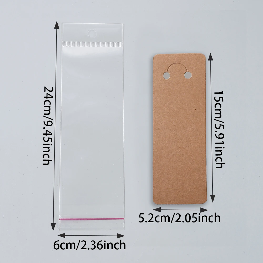 100-teiliges Schmuckverpackungsset, 50 Displaykarten aus Pappe und 50 transparente Ziplock-Beutel für die Schmuckpräsentation und Bastelverpackungen – Detail 4