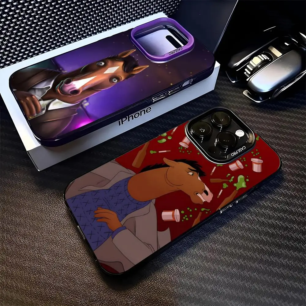 B-BoJack Horseman Phone Case For Iphone 16 15 14 13 11 12 Pro Max Xr X Xs Plus Black Silver Hard Shell Cover