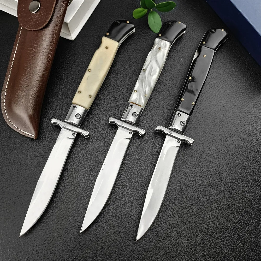 New Mafia Tactical Folding Knife 440C Blade Shell/Resin/Acrylic Handle High Quality Practical Outdoor  Hunting Camping Tool