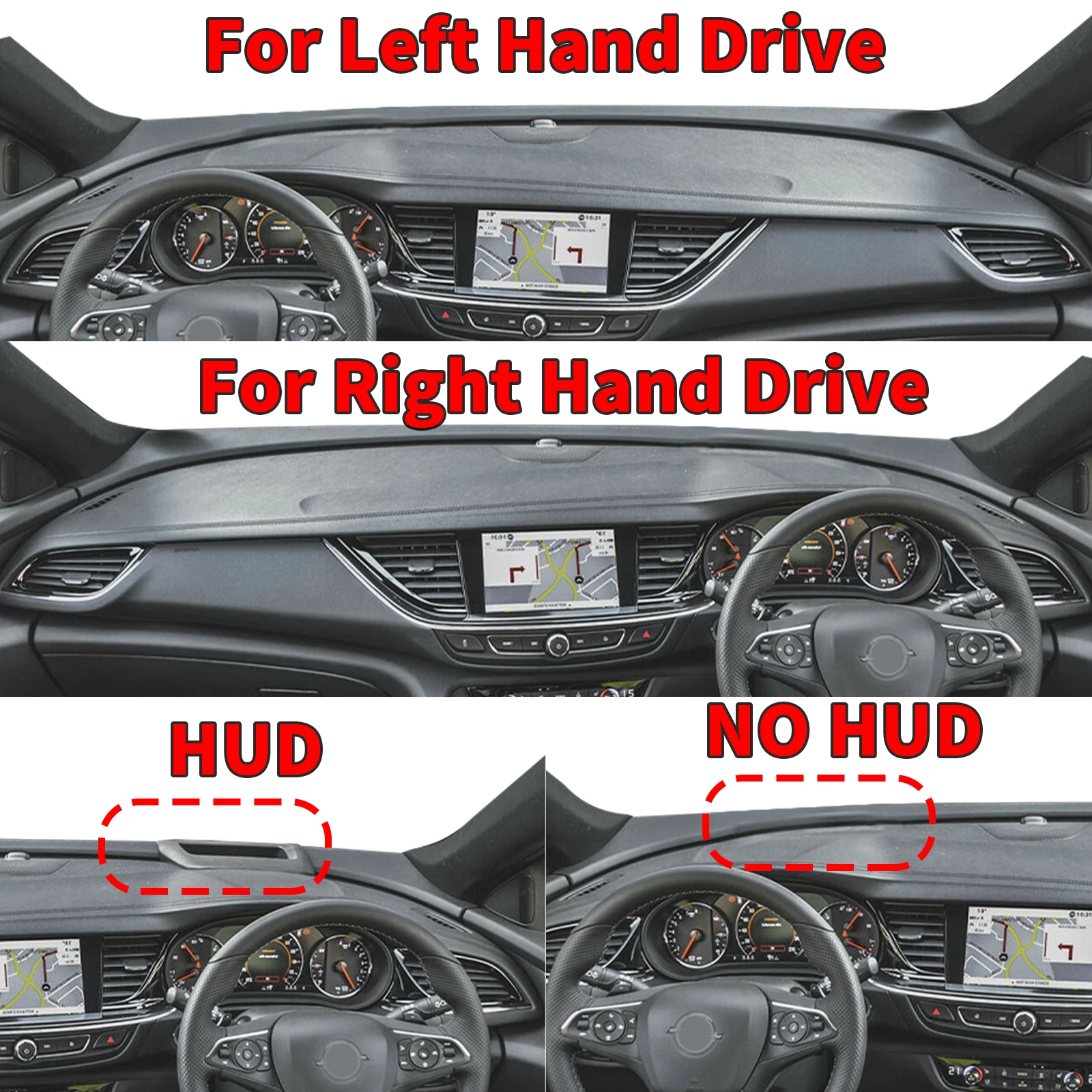 

fit for Opel Insignia B 2017 2018 2019 white logo Dashmat Car Accessories Dashboard Cover Pad DashMat Sunshade Protective Carpet