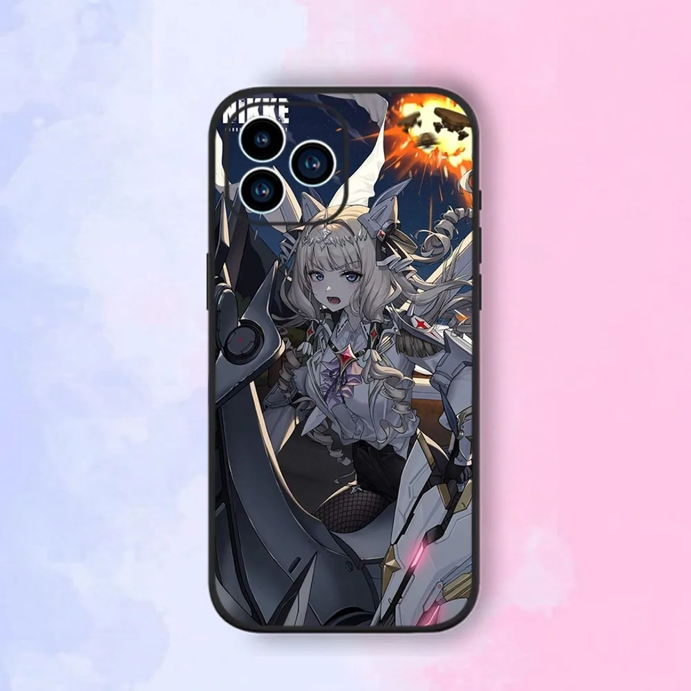 Game Goddess of Victory Nikke Phone Case For iPhone 15,14,13,12,11,XS,XR,X,8,7,Pro,Max,Plus,mini Silicone Black Cover