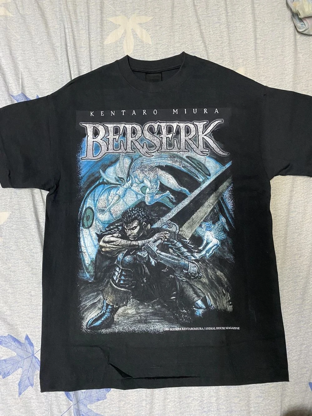 T-shirt en coton noir style rétro Berserk Anime Manga unisexe