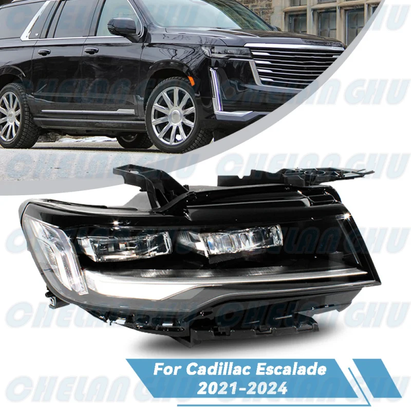 

LED White HeadLight For Cadillac Escalade 2021 2022 2023 2024 Right Side Front HeadLamp DRL With LED Bulbs car accessories