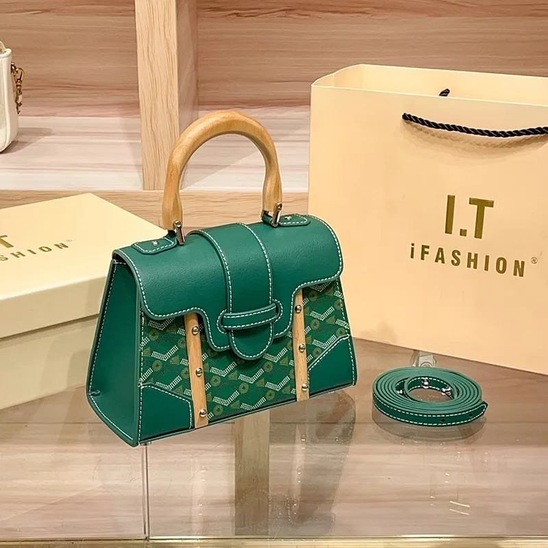 Luxury Brand Retro Vintage Dog Tooth Saigon Handbag with High Texture Fashionable and Casual Diagonal Cross Small Square Bag