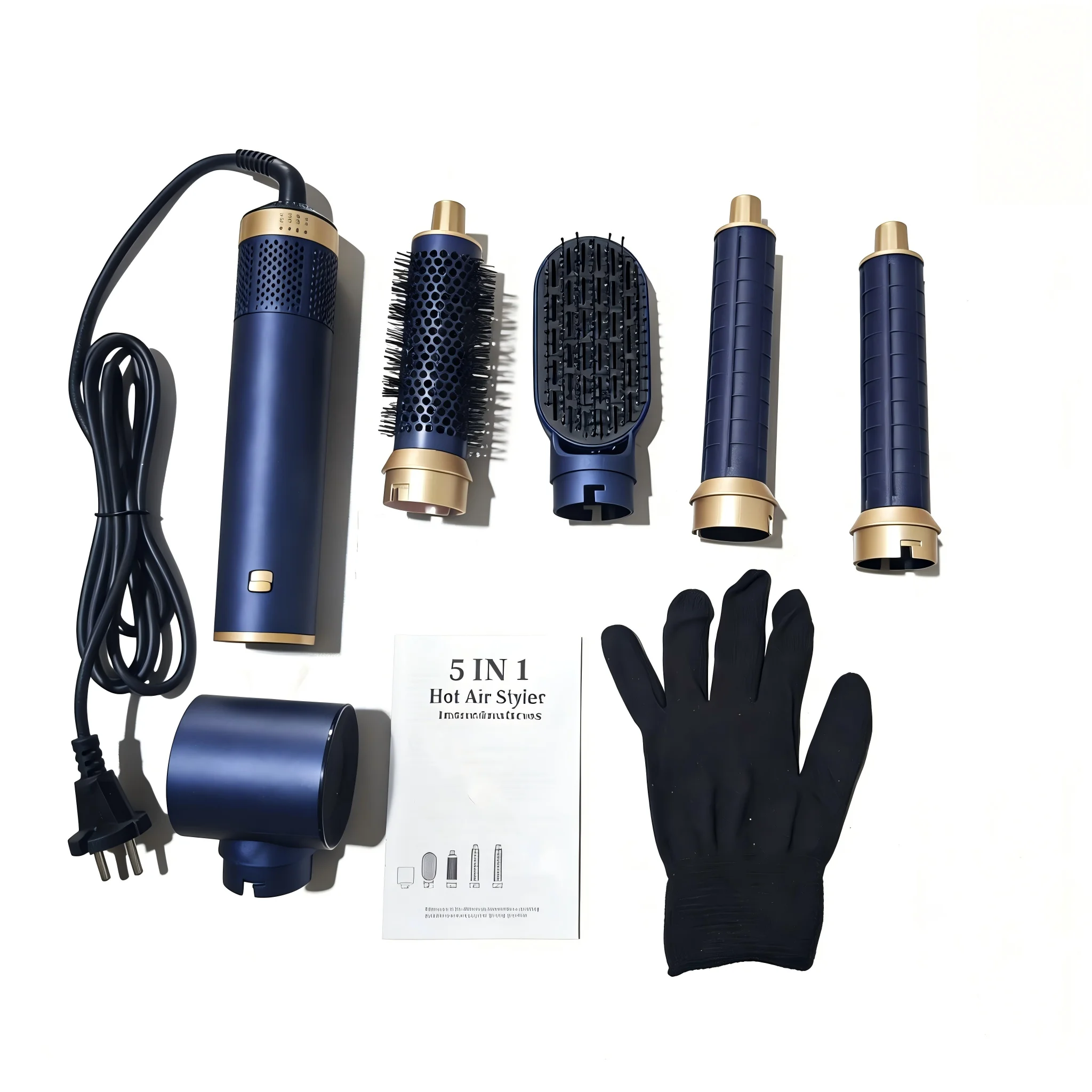 

Многофункциональное парикмахерское оборудование 5-в-1, съемные комбинированные насадки, встроенный фен-щетка, выпрямитель.