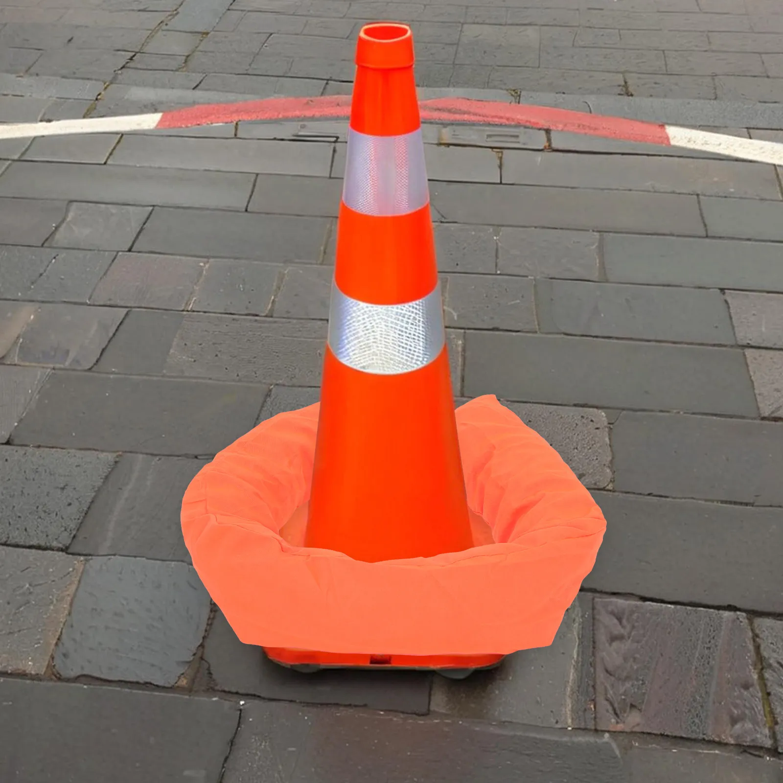 5Pcs Traffic Facility Reflective Street Cone Sand Bags Enhanced Stability Safety Warning Road Construction Parking Training