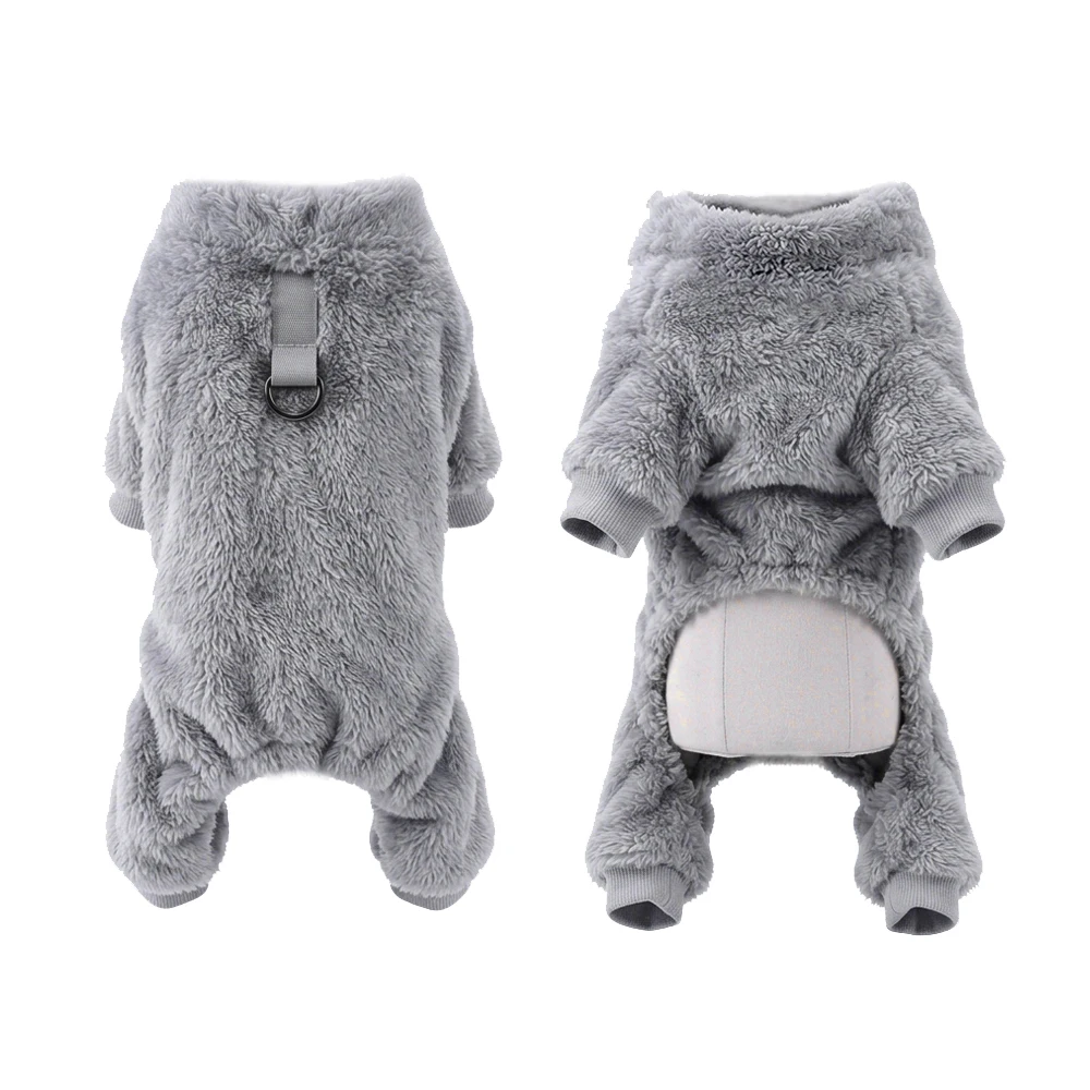 Winter Warme Haustierkleidung Weicher Flanell Hundeoverall Welpen Katzen Vierbeiner-Jacke Mantel für Kleine Mittelgroße Hunde Chihuahua Yorkie Outfit – Detail 4