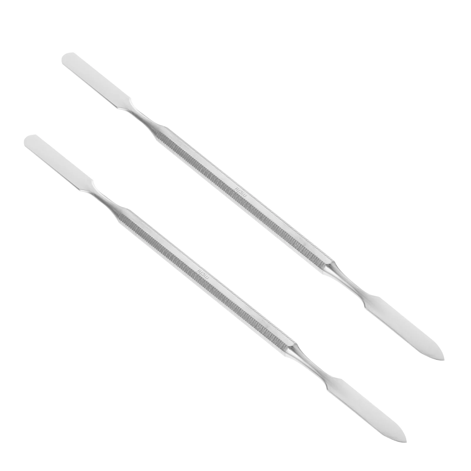 Kit de ferramentas dentárias raspador dupla face, 2 peças, espátula de mistura de gesso, material de impressão, espátulas de aço inoxidável