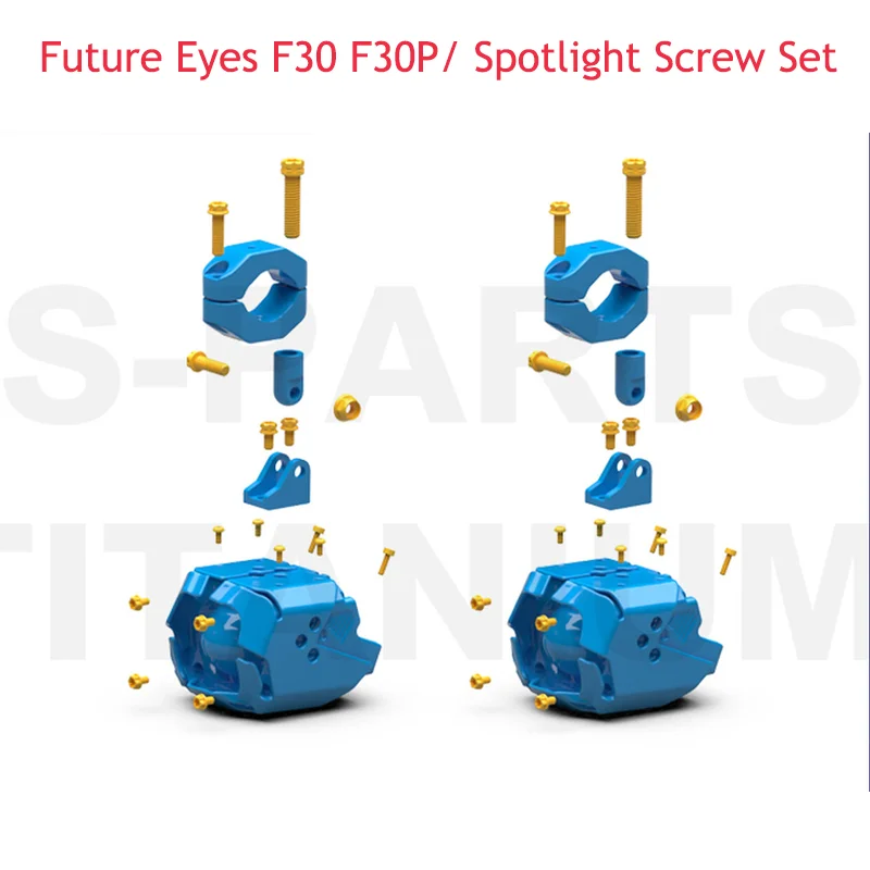 S-PARTS Titanium Screw Set Fits Future Eyes F30 F30P Spotlight Housing Front Panel Warning Light Swivel Bracket Scooter Fender