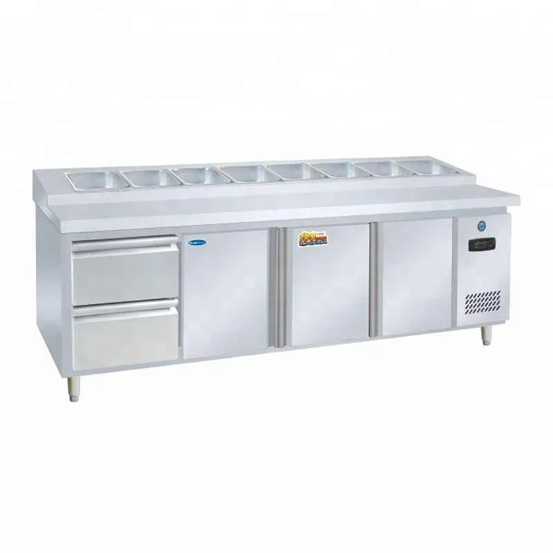 For Door and Drawer Under Counter Table Top Stainless Steel Salad Chiller