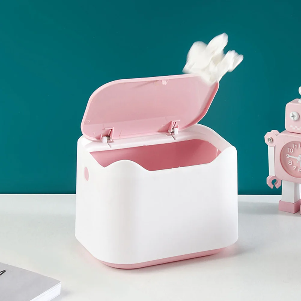 

Press Top Trash Can Mini Desktop Garbage Bin With Lid For Kitchen Bathroom Office Small Waste Paper Container Plastic Waste