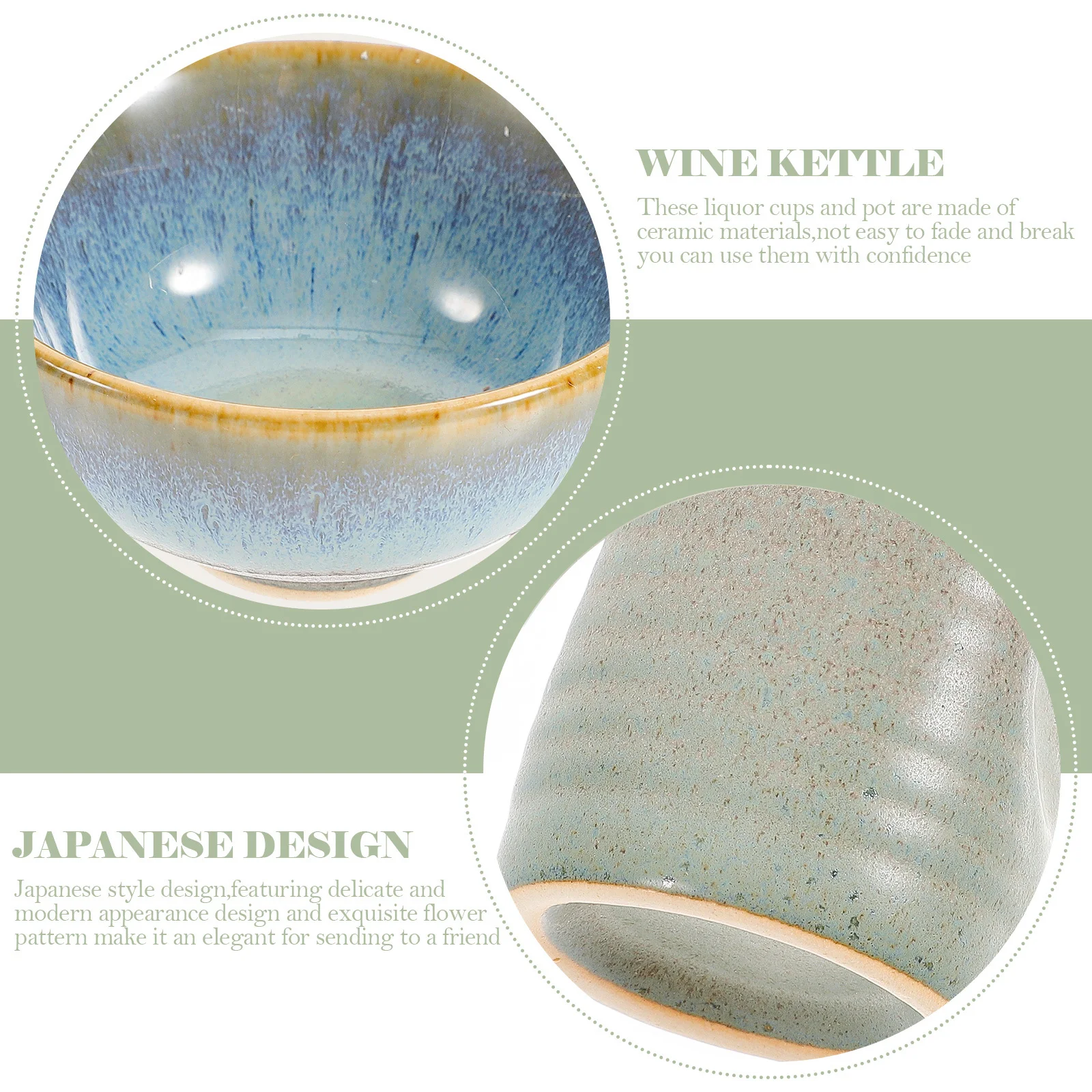 

1Set Japanese Style Ceramic Sake Serving Pot and Cups Smooth Surface Suitable for Restaurant Home Ceramic Sake Serving Pot