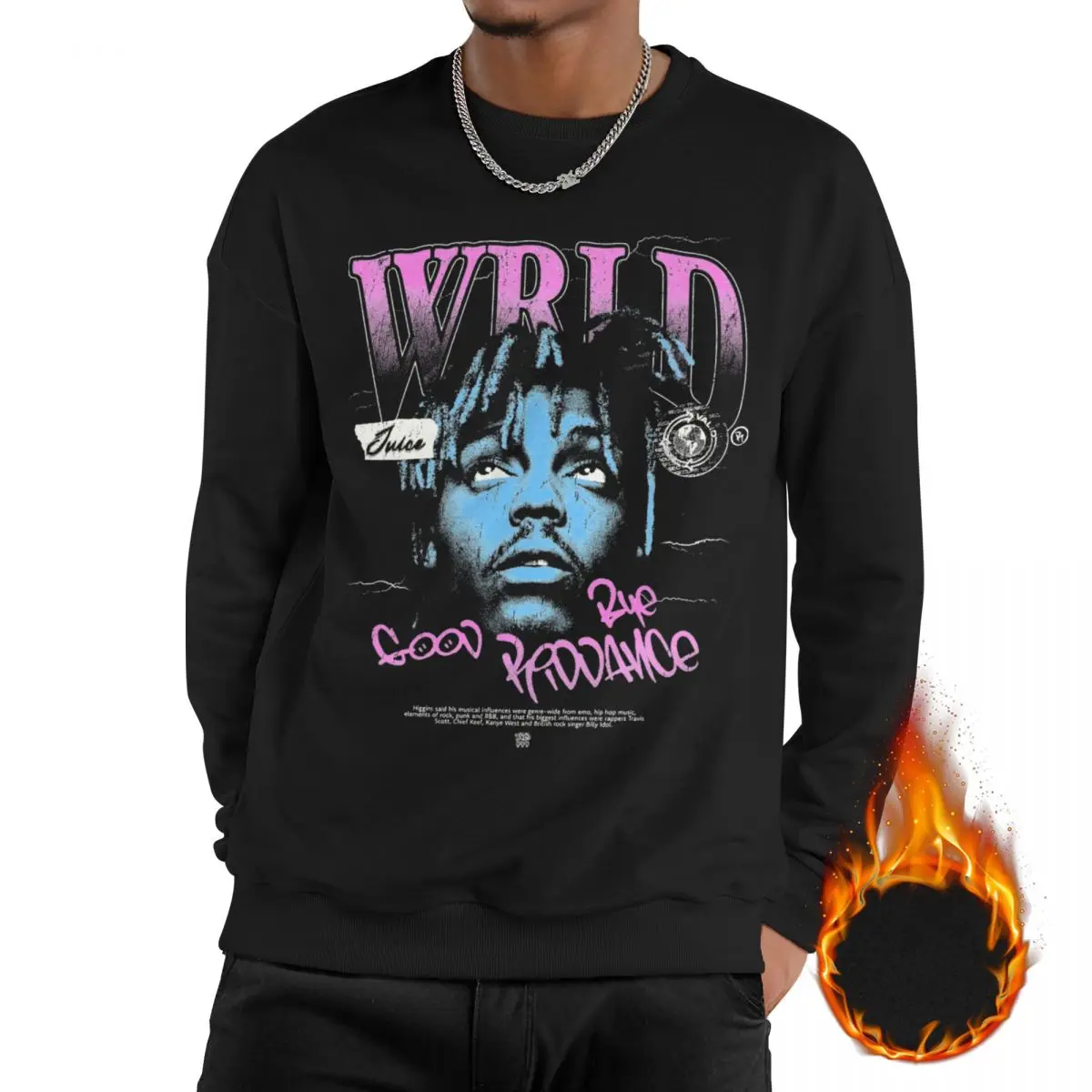 

Unisex Juice Wrlds 999 Rapper Fleece Lined Sweatshirt Warm Hip Hop Long Sleeve Sweatshirts Hoodie